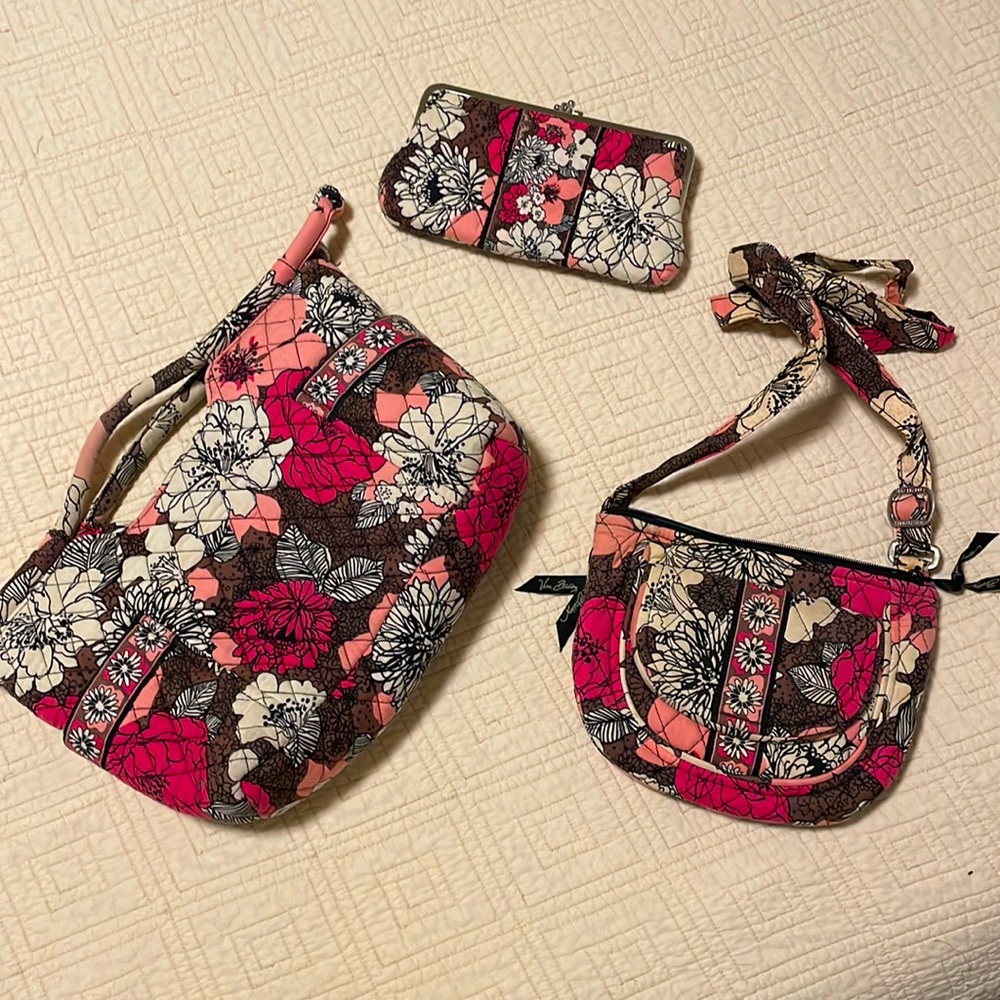 Vera Bradley -3 matching pieces: purse, crossbody, and wallet